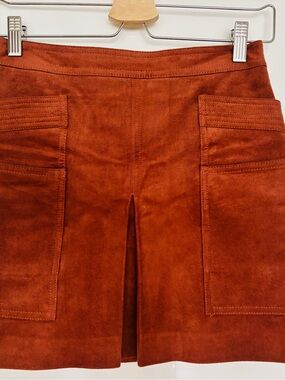 BCBGMaxAzria Rust Suede Mini Skirt